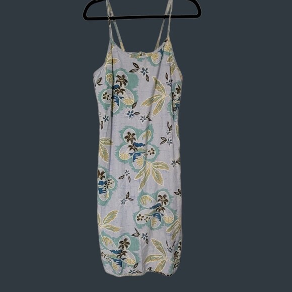 TOMMY BAHAMA DRESS 100% Silk Dress Tropical Blue Size 10 - Picture 2 of 7